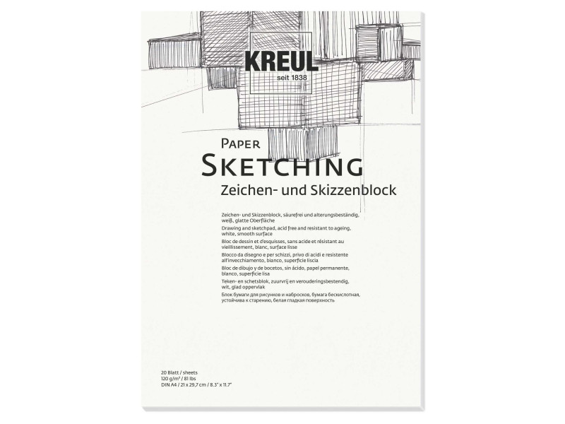KREUL Bloc pour artistes Paper Sketching, A4, 20 feuilles