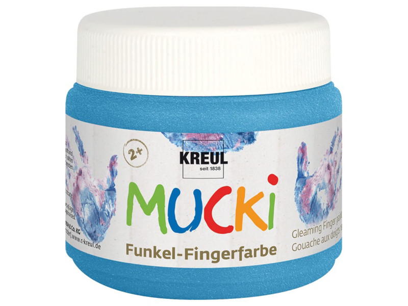 KREUL Gouache aux doigts nacrée 'MUCKI', 150 ml,bleu diamant