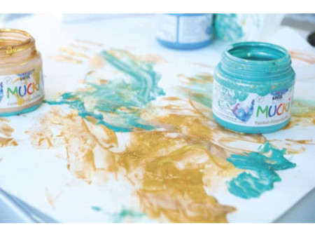 KREUL Gouache aux doigts nacrée 'MUCKI', 150 ml, kit de 4