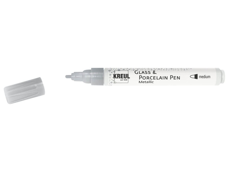 KREUL Glass & Porcelain Pen Metallic, argent