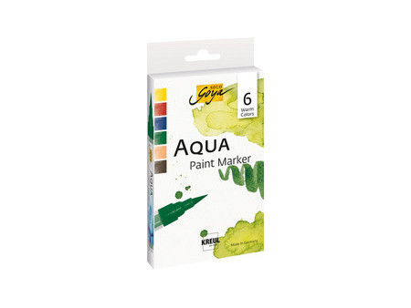 KREUL Stylo pinceau Aqua Paint SOLO Goya Warm Colors,set de6