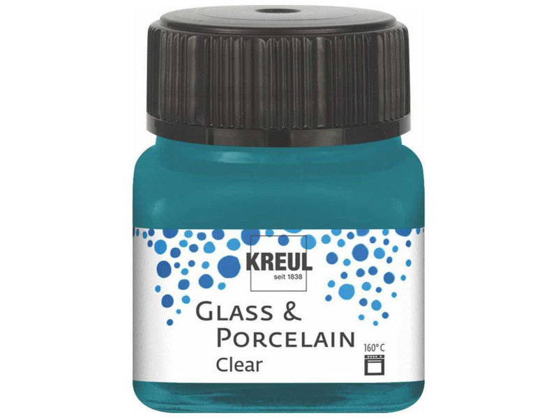 KREUL Peinture pour verre et porcelaine Clear, turquoise