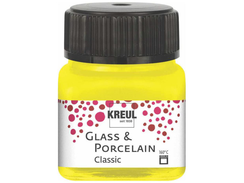 KREUL Peinture pour verre et porcelaine Classic,jaune canari