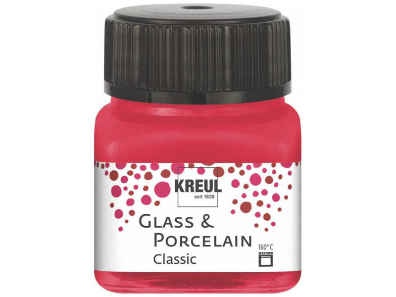 KREUL Peinture pour verre et porcelaine Classic,rouge carmin