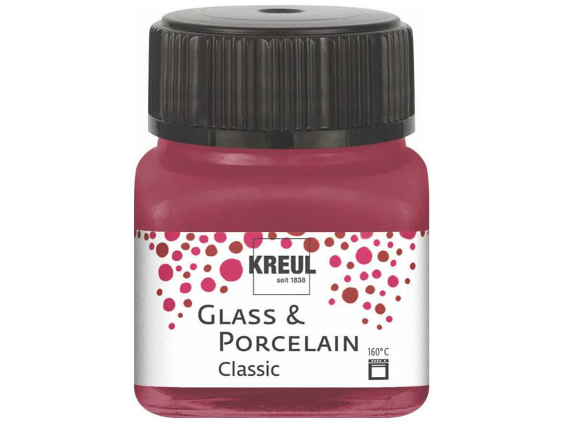 KREUL Peinture pour verre et porcelaine Classic,rouge grenat