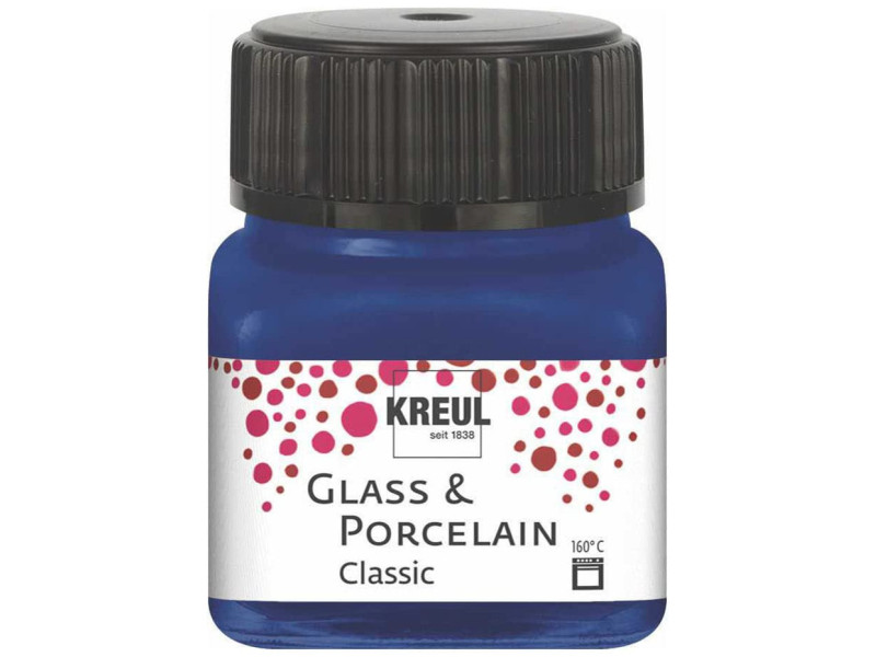 KREUL Peinture pour verre et porcelaine Classic, bleu royal