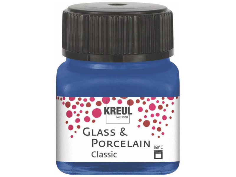 KREUL Peinture pour verre et porcelaine Classic, bleu cobalt