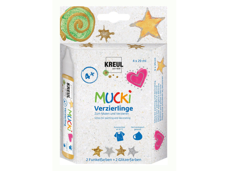 KREUL Déco fantaisie 'MUCKI', set de 4 pièces