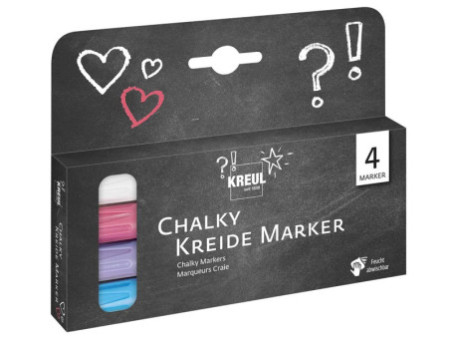 KREUL Marqueurs craie Chalky, Medium, kit de 4
