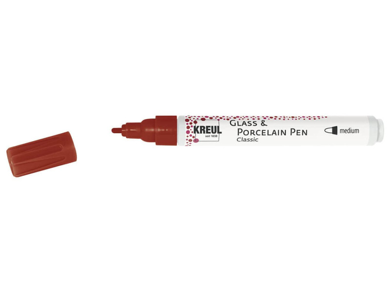 KREUL Glass & Porcelain Pen Classic, rouge foncé