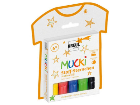 KREUL Feutre pour textile petites étoiles 'MUCKI', kit de 5