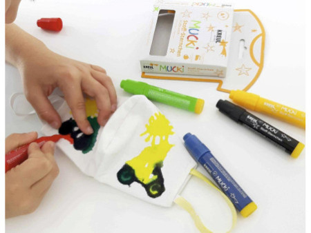 KREUL Feutre pour textile petites étoiles 'MUCKI', kit de 5