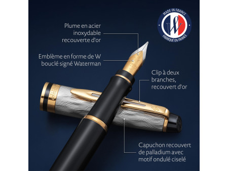 WATERMAN Stylo plume Expert Reflets de Paris Noir G.T.