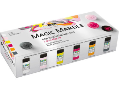 KREUL Peinture à marbrer 'Magic Marble', kit Love Neon!