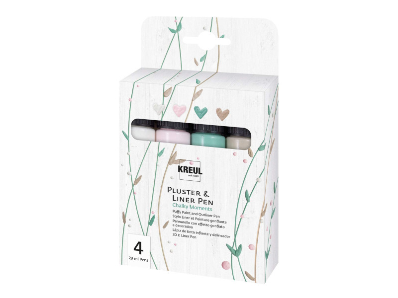 KREUL Pluster & Liner Pen, set de 4 Chalky Moments