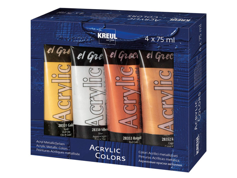 KREUL Peinture acrylique el Greco Acrylic Metallic, set de 4