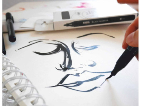 KREUL Black Marker, set de 4, noir