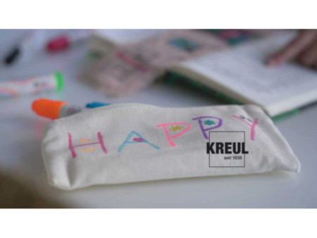 KREUL Feutre textile médium 'Junior', kit 'Color your case'