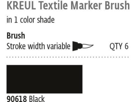 KREUL Feutre textile pinceau, pointe pinceau, noir