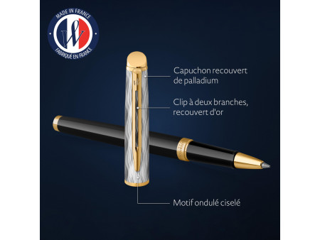 WATERMAN Stylo roller Hémisphère Reflets de Paris Noir G.T.