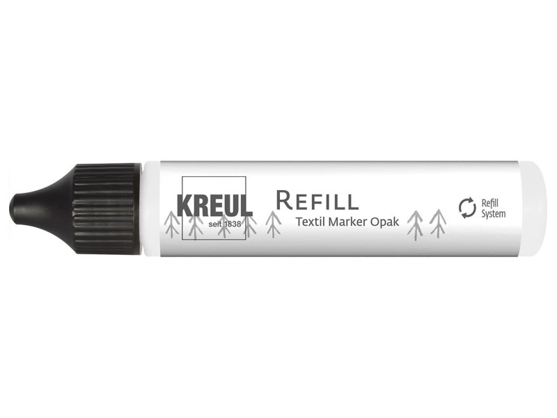 KREUL Recharge pour feutre textile Opak, 25 ml, blanc