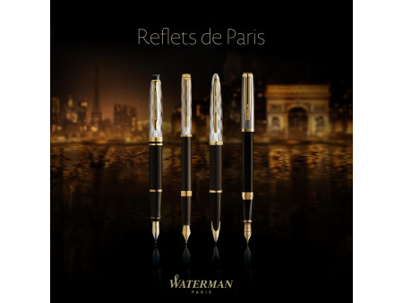WATERMAN Stylo roller Hémisphère Reflets de Paris Noir G.T.