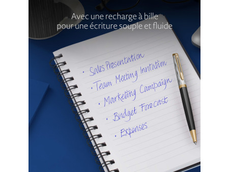 WATERMAN Stylo à bille Hémisphère Reflets de Paris Noir G.T.