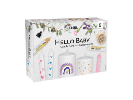 KREUL Candle Pen 'Hello Baby', set de 6