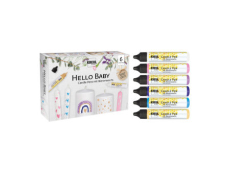 KREUL Candle Pen 'Hello Baby', set de 6