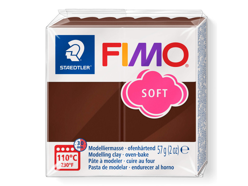 FIMO Pâte à modeler SOFT, à cuire, 57 g, chocolat