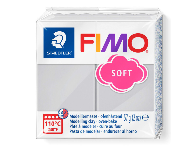 FIMO Pâte à modeler SOFT, à cuire, 57 g, gris dauphin