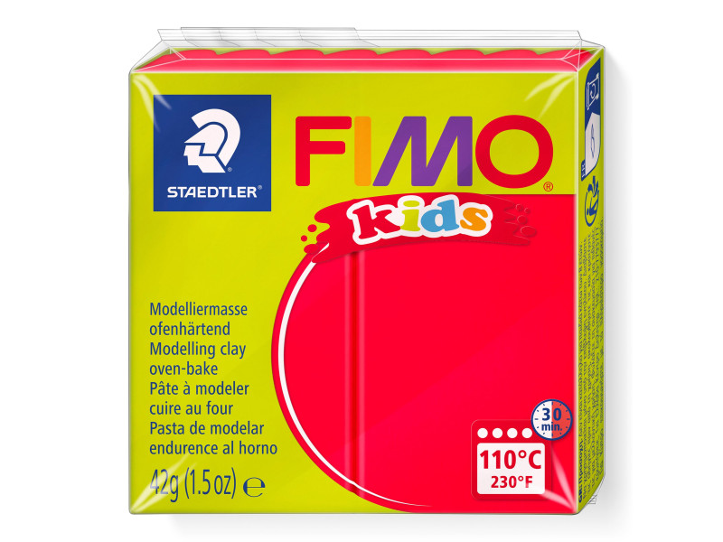 FIMO kids Pâte à modeler, à cuire au four, 42 g, rouge
