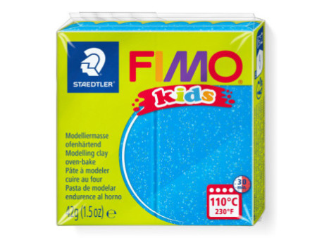FIMO kids Pâte à modeler, à cuire, 42 g, bleu paillette