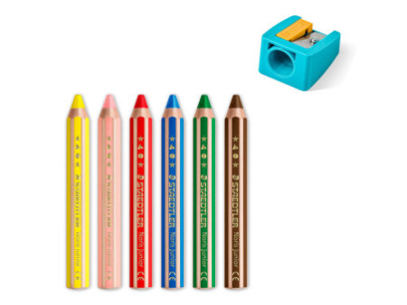 STAEDTLER Crayon de couleur hexagonal Noris junior,étui de 6