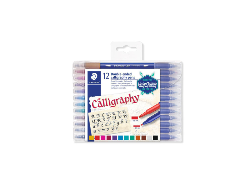 STAEDTLER Feutre double pointe de calligraphie, étui de 12