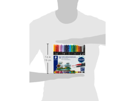 STAEDTLER Feutre double pointe permanent, étui de 18