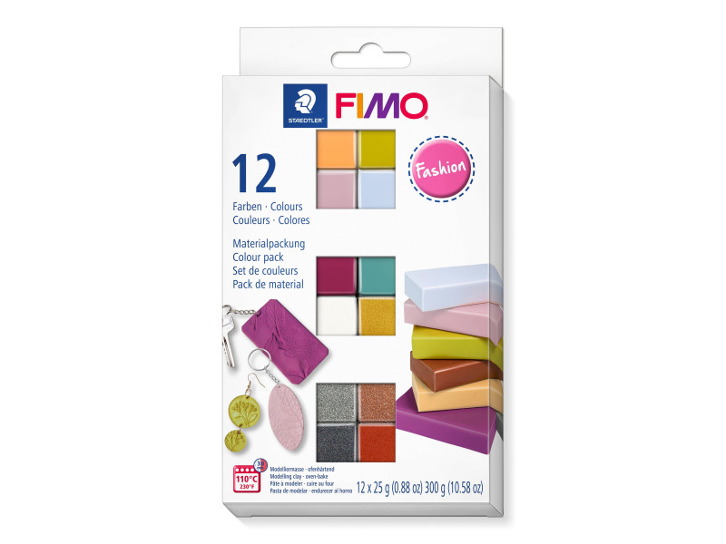 FIMO SOFT Kit de pâte à modeler 'Fashion', set de 12