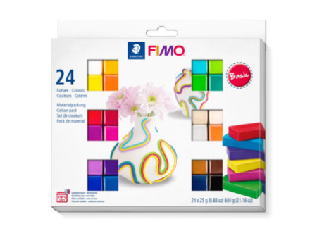 FIMO SOFT Pâte à modeler 'Basic', kit de 24