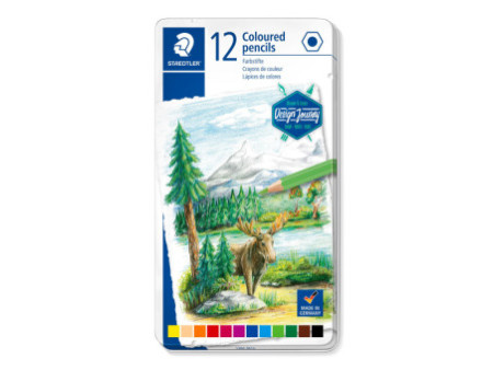 STAEDTLER Crayon couleur Design Journey, étui métal de 12