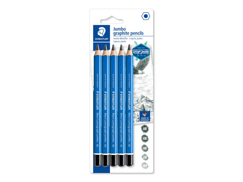 STAEDTLER Crayon graphite Mars Lumograph jumbo, blister de 5