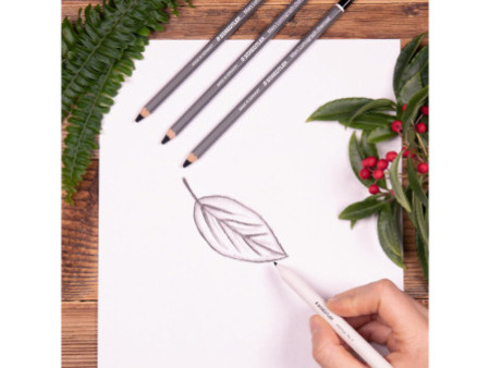 STAEDTLER Crayon fusain Mars Lumograph charcoal blister de 4
