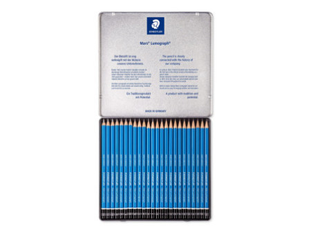 STAEDTLER Crayon Mars Lumograph, étui métallique de 24