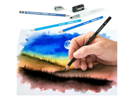 STAEDTLER Kit de dessin Watercolour Design Journey,18 pièces