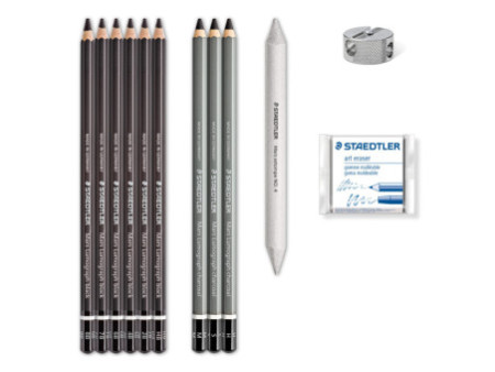 STAEDTLER Kit de dessin/ de fusains Charcoal Design Journey