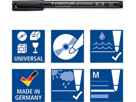 STAEDTLER Lumocolor Marqueur de cuisine permanent, noir