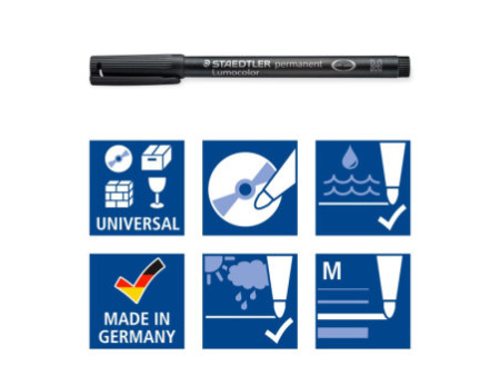 STAEDTLER Lumocolor Marqueur de cuisine permanent, noir