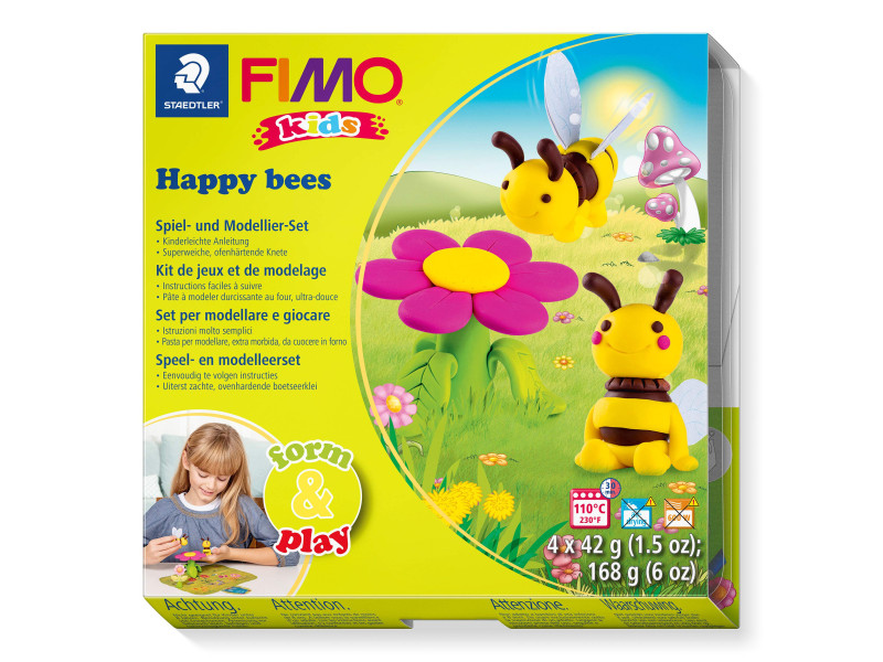 FIMO kids Kit de modelage Form & Play 'Happy bees', niveau 3