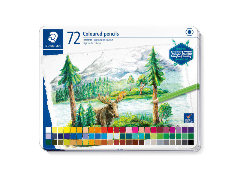 STAEDTLER Crayon couleur Design Journey, étui métal de 72