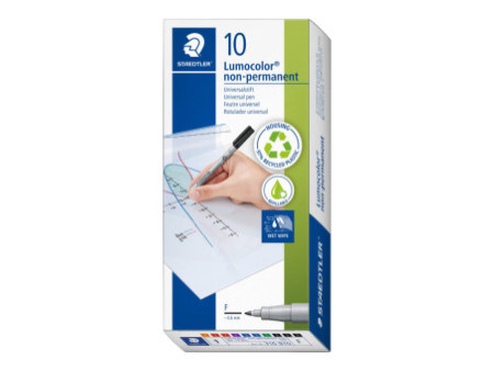 STAEDTLER Marqueur non-permanent 316F Lumocolor, étui de 10