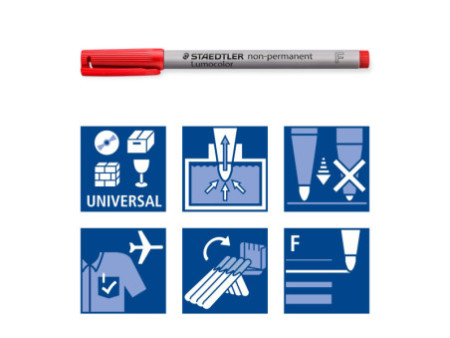 STAEDTLER Marqueur non-permanent 316F Lumocolor, étui de 10